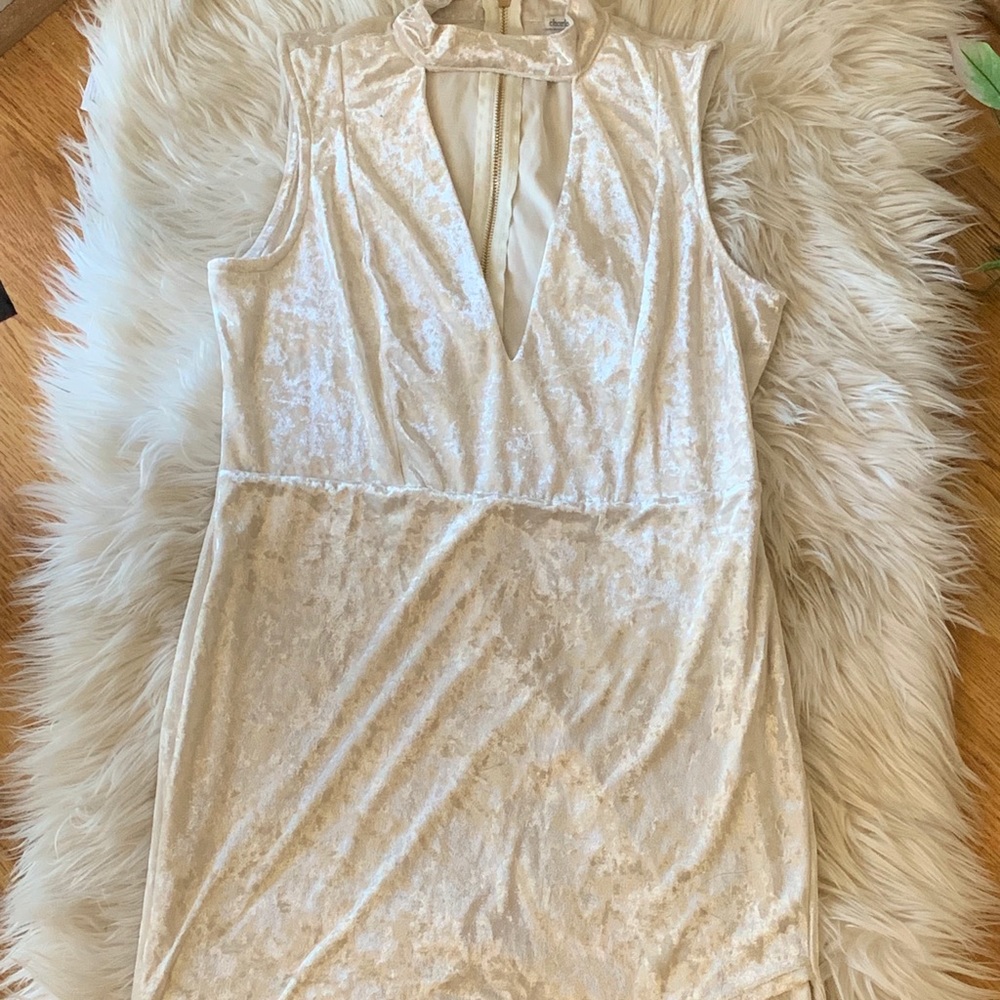 Charlotte Russe Cream Velvet mini dress ⚪️